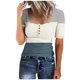 thumbnail image 1 of Fiudx Ofertas Flash Del Día Camiseta Holgada de Manga Corta con Botones y Cuello Redondo para Mujer, 1 of 2