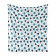 thumbnail image 1 of Nautical Soft Flannel Fleece Throw Blanket, Marine Theme with Fishes Anchor Waves Sea Shells Starfish Gulls Life, Cozy Plush for Indoor and Outdoor Use, 50" x 70", Blue Dark Blue Red, by Ambesonne, 1 of 6
