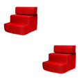 thumbnail image 1 of Maoww Portable Washable Pet Dog Stairs Ladder Ramp 3 Steps for Indoor Red 35 x 30 x 30cm 2Set, 1 of 6