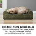 thumbnail image 3 of FurHaven Pet Products Faux Fur & Velvet Pillow Sofa Pet Bed for Dogs & Cats - Dark Sage, Large, 3 of 8