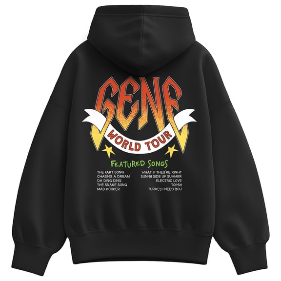 Bob's Burgers - Gene World Tour Dark Oversized Fleece Hoodie Sweatshirt