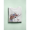 thumbnail image 3 of Unicorn Skull W Flowers Sweatshirt Women -Smartprints Designs, Female Small, 3 of 4