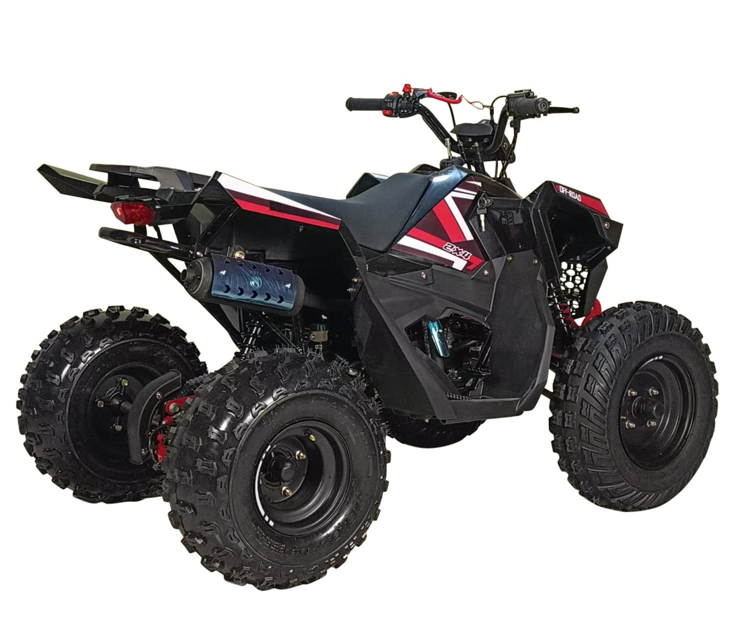 HHH 125cc ATV Quad 125cc ATV with Reverse, LED Lights, Big Wide Tires 4 Wheeler-Gray