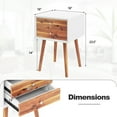 thumbnail image 2 of Gymax Table de Chevet en Bois Style Mi-Siècle Table d'Extrémité Latérale Chambre avec 2 Tiroirs de Rangement Brun, 2 of 9