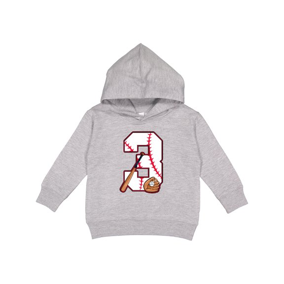 Inktastic Baseball Third Birthday Three Years Old Toddler Hoodie