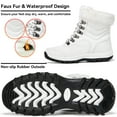 thumbnail image 4 of Stepedia Winter Boots Warm Faux Fur Lined Mid-Calf Waterproof Snow Boots for Women, White, 4 of 7