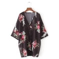 thumbnail image 6 of QUINDOS Womens Cardigan Sweaters,Women Chiffon Loose Shawl Print Kimono Cardigan Tops Cover Up Blouse Beachwear, 6 of 9
