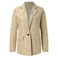 thumbnail image 1 of Vedolay Womens Tops Casual Womens Casual Puff Long Sleeve Open Front Work Office Blazers Jacket,Beige S, 1 of 5