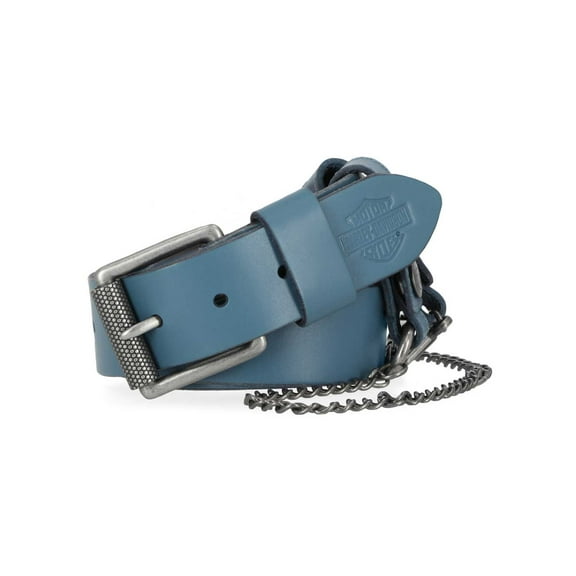 Harley-Davidson Women's Utility Fob Chain Genuine Leather Belt, Bluestone (M), Harley Davidson