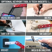 Keyport Pivot 2.0 Essential Plus Bundle (Red Aluminum) - EDC Key Organizer + Keychain Flashlight + 10-in-1 Multi-Tool All-in-One