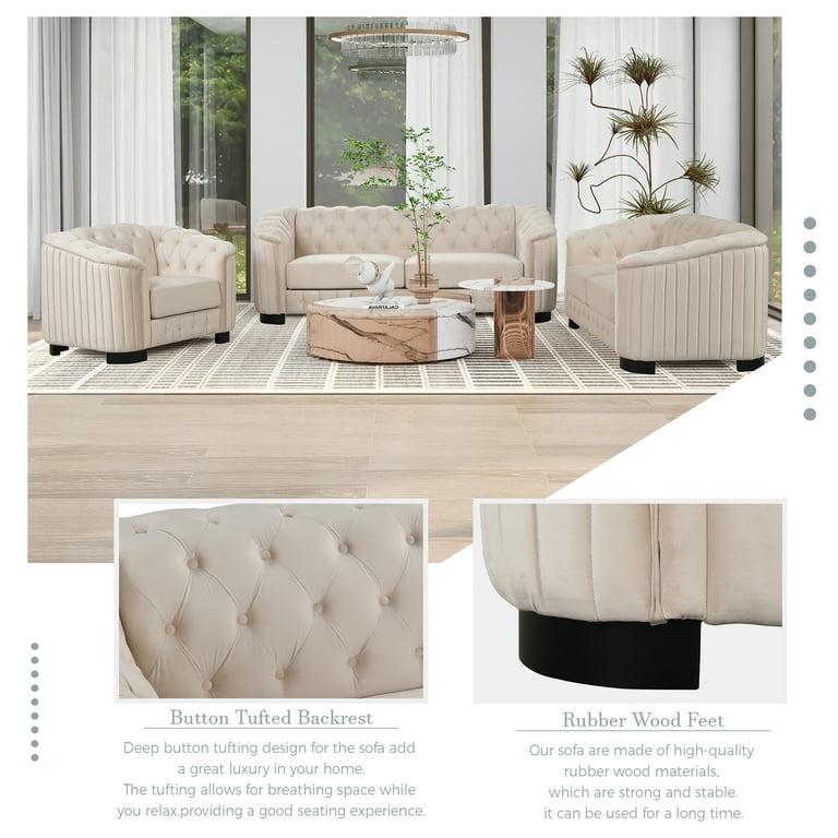 Sofa Sets With Rubber Wood Legs