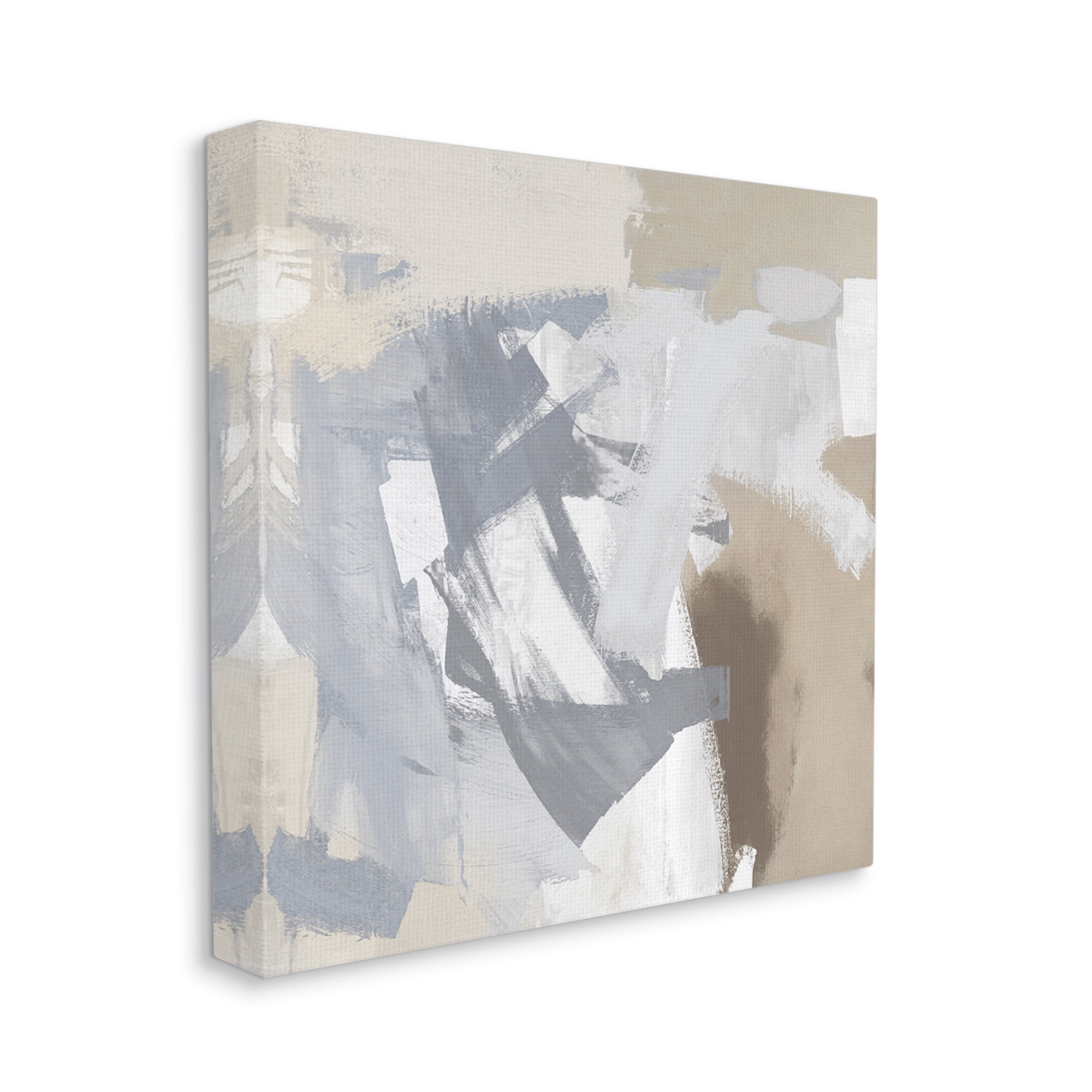 Stupell Industries Chaotic Gray & Beige Abstract Painting Gallery Wrapped Canvas Art Print Wall Art, 30 x 30