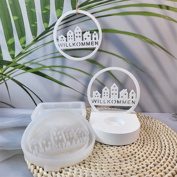 Molde de casa de silicona para manualidades de velas de bricolaje, jabón, cemento, yeso | Molde de adorno colgante antiadherente de fácil liberación | Reutilizable, fácil de limpiar, regalo creativo