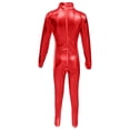 thumbnail image 4 of JIAYUE Boys Girls Jumpsuits Metallic High Neck Long Sleeve Performance With Glitter Gold And Back Zipper For Dance Stage Wear Classic Children Rompers, 4 of 5