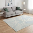 thumbnail image 2 of HomeRoots 669650 5 x 8 ft. Sky Blue & Ivory Floral Transitional Washable Machine Made Rectangle Area Rug with UV Protection, 2 of 9