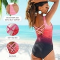 thumbnail image 4 of Traje de baño de una pieza Traje de baño cruzado sin espalda para mujer Control de barriga, 4 of 7
