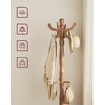 thumbnail image 4 of Coat Stand, Freestanding Solid Wood Coat Rack with 11 Hooks, Hall Tree for Bags, Purses, Hats, for Entryway, Hallway, Walnut Color, 4 of 6