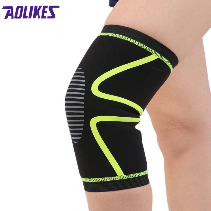 1 PCS Elastic Knee Brace Pads Bracelet Set of Knee Bracelet Basketball Volleyball Safety Band Green XL