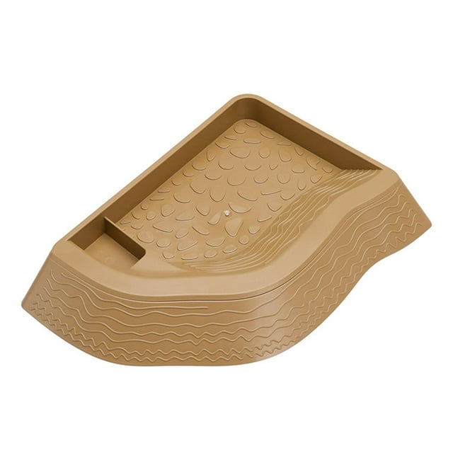 S SERENABLE Reptile Bathing Pool Aquarium Habitat Accessories Tortoise Feeder for Turtle Brownish Yellow