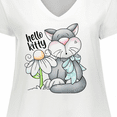 thumbnail image 4 of Inktastic Hello Kitty Cat Women's Plus Size V-Neck T-Shirt, 4 of 5