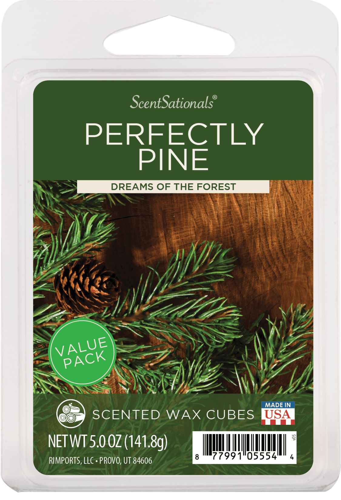 Perfectly Pine Scented Wax Melts, ScentSationals, 5 oz (Value Size)