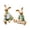 A-Green, variant on Easter Decor​ Resin Rabbit Figurine Couple Rabbit Ornaments Seated Green White Outfit Embroidery Blush Cheeks, Easter Decorations for Home