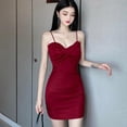 thumbnail image 3 of Women's Sleeveless Spaghetti Strap Tank Bodycon Tight Mini Club Party Dress, 3 of 5