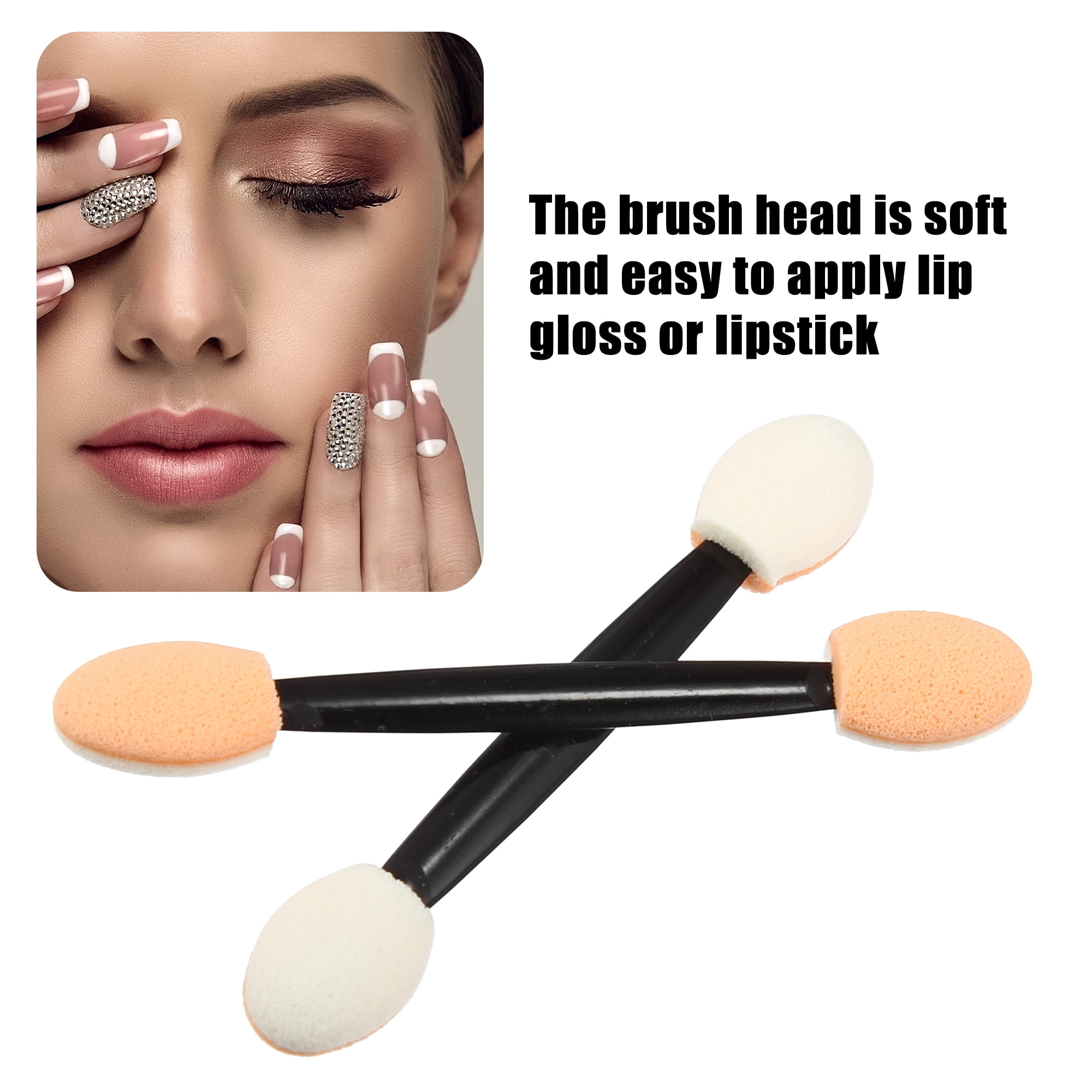 Unique Bargains 25 Pcs Dual Sided Eye Shadow Sponge Applicators with Container for Makeup