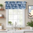 thumbnail image 2 of Navy Blue Coastal Valance Curtain Nautical Starfish Coral Shell Vintage Window Valances Rod Pocket Short Curtains Window Treatments for Kitchen Bedroom Bathroom Laundry 56" x 16", 2 of 9