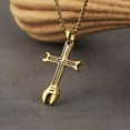 thumbnail image 3 of HZMAN Cross Necklace for Men Stainless Steel Bible Verse Philippians 4:13 I CAN DO ALL THINGS Wrench Cross Pendant Necklace (Gold), 3 of 6