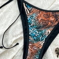 thumbnail image 6 of DHFJKG Bikini Swimsuits For Women Two Piece Beach Outfits Floral Summer Side Tie Halter Triangle Top With Thong Bottoms Trendy Beachwear, 6 of 6