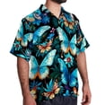 thumbnail image 2 of Flower Butterfly Men's Short Sleeve Casual Printed Button Down Beach Shirts - Summer Fashion Tops, 2 of 6