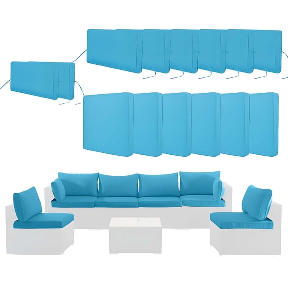 Outdoor Cushions for Patio Furniture Replacement,Patio Furniture Cushions,Deep Seat Patio Cushions,Patio Seat Cushions for Outdoor Sectional-Sky Blue