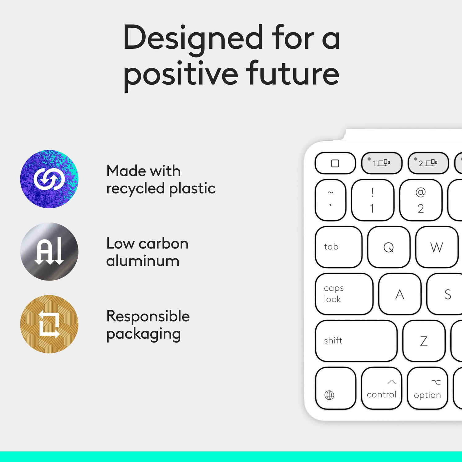 Logitech Keys-To-Go 2 Portable Bluetooth Keyboard for Tablet With Built-in Cover, Slim and Compact Wireless Keyboard for Windows, Android, Linux, iPad, iPhone, Mac, Apple TV, Pale Gray