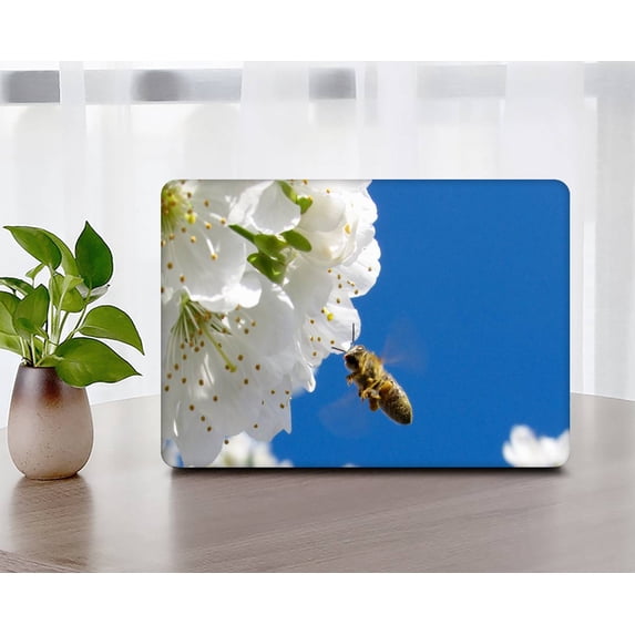 Compatible with Old Version MacBook Air 13" Case 2017 - 2010 Release Model A1369 A1466, Plastic Hard Shell Case Cable Tie, Flower 1159