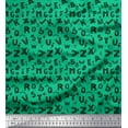 thumbnail image 1 of Soimoi Green Moss Georgette Fabric Alphabet Text Printed Craft Fabric by the Yard 44 Inch Wide, 1 of 3