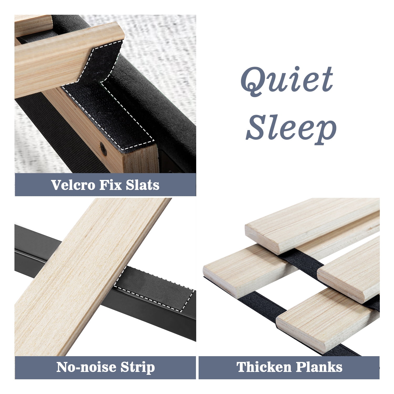Allewie Queen Velvet Upholstered Bed Frame with Vertical Channel Tufted Headboard, Black