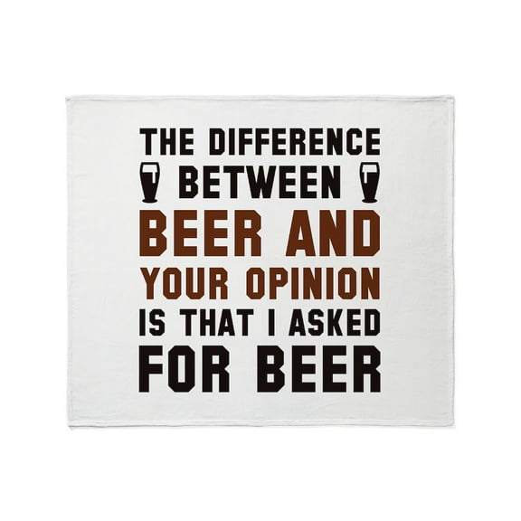 CafePress - Beer And Your Opinion Stadium Blanket - Soft Fleece Throw Blanket, 50"x60" for All Ages