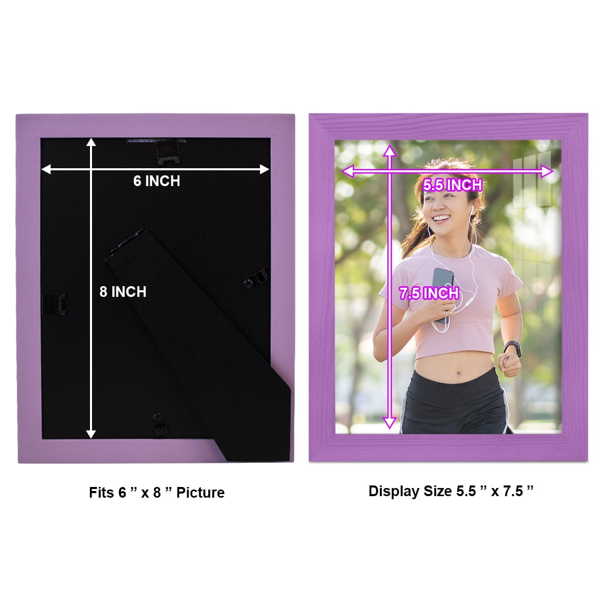 8x10 Wood Grain Picture Frame - Violet