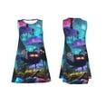 thumbnail image 7 of Yiaed Cute Fuzzy Fantasy Creatures Print Women's Sleeveless Dress, Loose Fit Summer Dress, Casual Sleeveless Dress for Women, 7 of 7