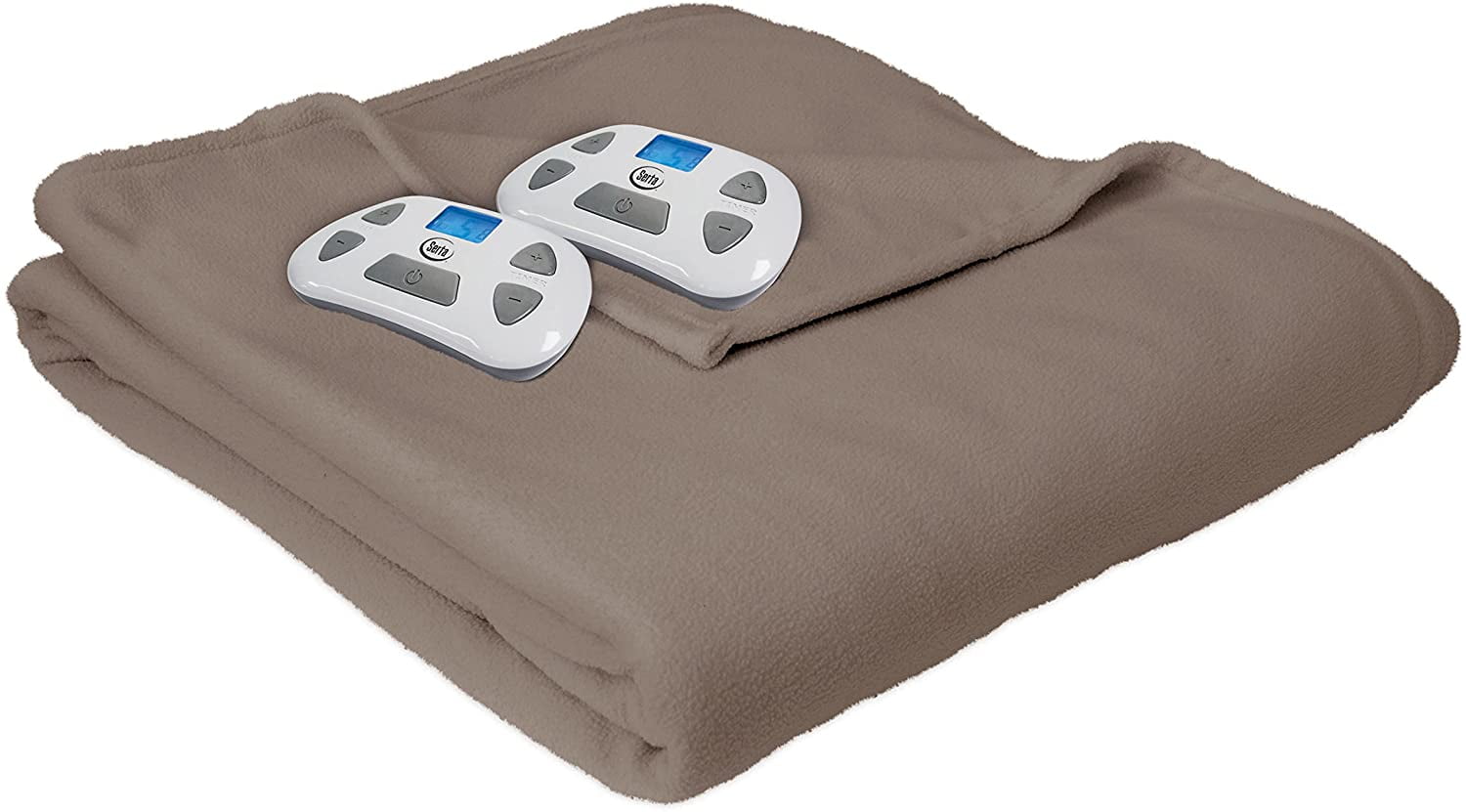 Serta MicroFleece Electric Heated Warming Blanket Queen Beige Walmart