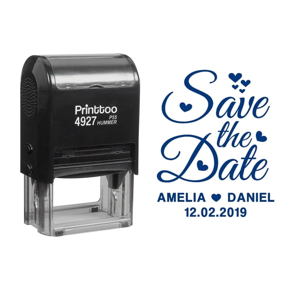 Printtoo Self Inking Office Stationery Dater Stamp With Faxed By Text And Sign Space Rubber Stamp-Blue
