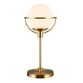 thumbnail image 3 of Evelyn&Zoe Cieonna 21" Tall Globe & Stem Table Lamp with Glass Shade in Brass/Clear, 3 of 5