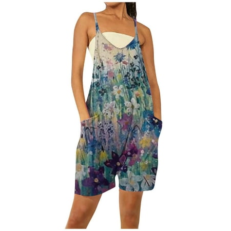 

Strungten Jumpsuits For Women Summer Casual Sleeveless Loose Rompers Women s Fashion Comfy Overalls Pants Shorts womens jumpsuits