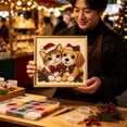 thumbnail image 6 of Christmas Pet DIY Pearl Bead Art Kit, Cat & Dog Handmade Painting with Frame, Beginner Holiday Craft Set for Adults, Handmade Wall Ornament & Xmas Gift, 6 of 6