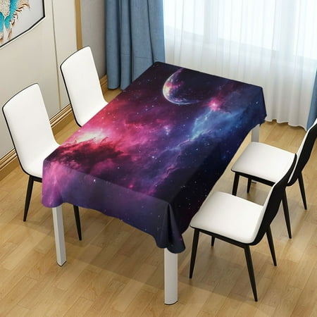 

54x72 Inch Tablecloth Polyester Square Tablecloth for Home Kitchen Dinner Decor Vibrant Space Background