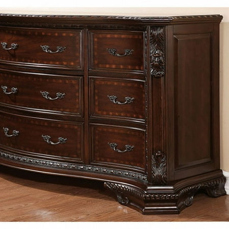 Monte Carlo Bedroom Furniture - Monte Vista I Luxurious Design Dresser, Dark Walnut Finish
