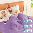 thumbnail image 3 of PMONPA Electric Heated Blanket, Flannel & Sherpa Heating Blanket for Adult, Fast-Heating with 10 Heat Levels 5 Time Settings (85"x91", Taro Purple), 3 of 6