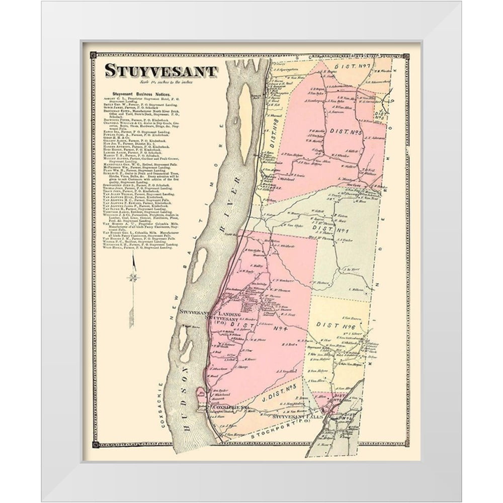 Beers 15x18 White Modern Wood Framed Museum Art Print Titled - Stuyvesant New York Landowner - Beers 1873