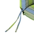 thumbnail image 6 of Jordan Manufacturing Sunbrella 44" x 22" Bravada Limelight Multicolor Stripe Rectangular Outdoor Chair Cushion with Ties and Hanger Loop, 6 of 12